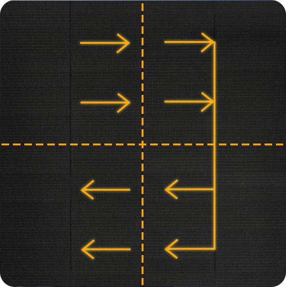 Shingled solar panel